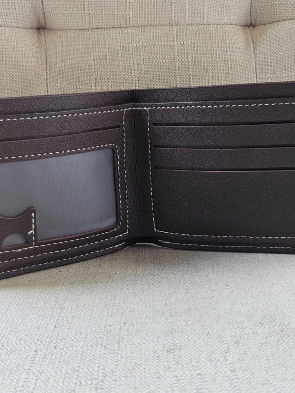 Men Wallet Brown Rubber Faux Leather Bifold Card Holder Waterproof Billfold - Picture 10 of 11